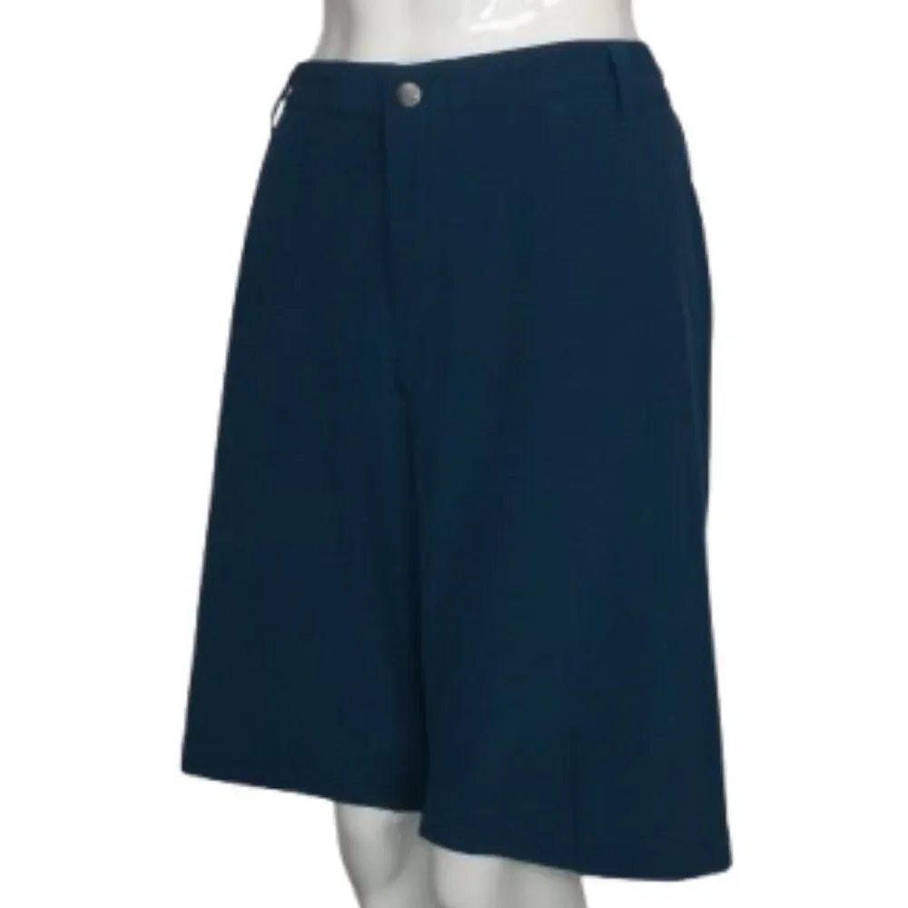 ADIDAS Shorts, 40, Dark Teal, Stretchy, Bermuda, Zipper, 4 Pockets, Blue Green